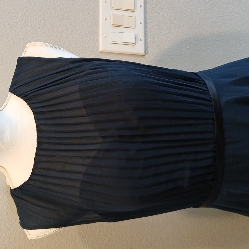 Azazie Midnight Blue Midi Dress bridesmaid wedding mother of the bride dress - Picture 3 of 7